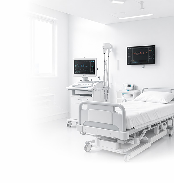 Clinical care setting with medical equipment